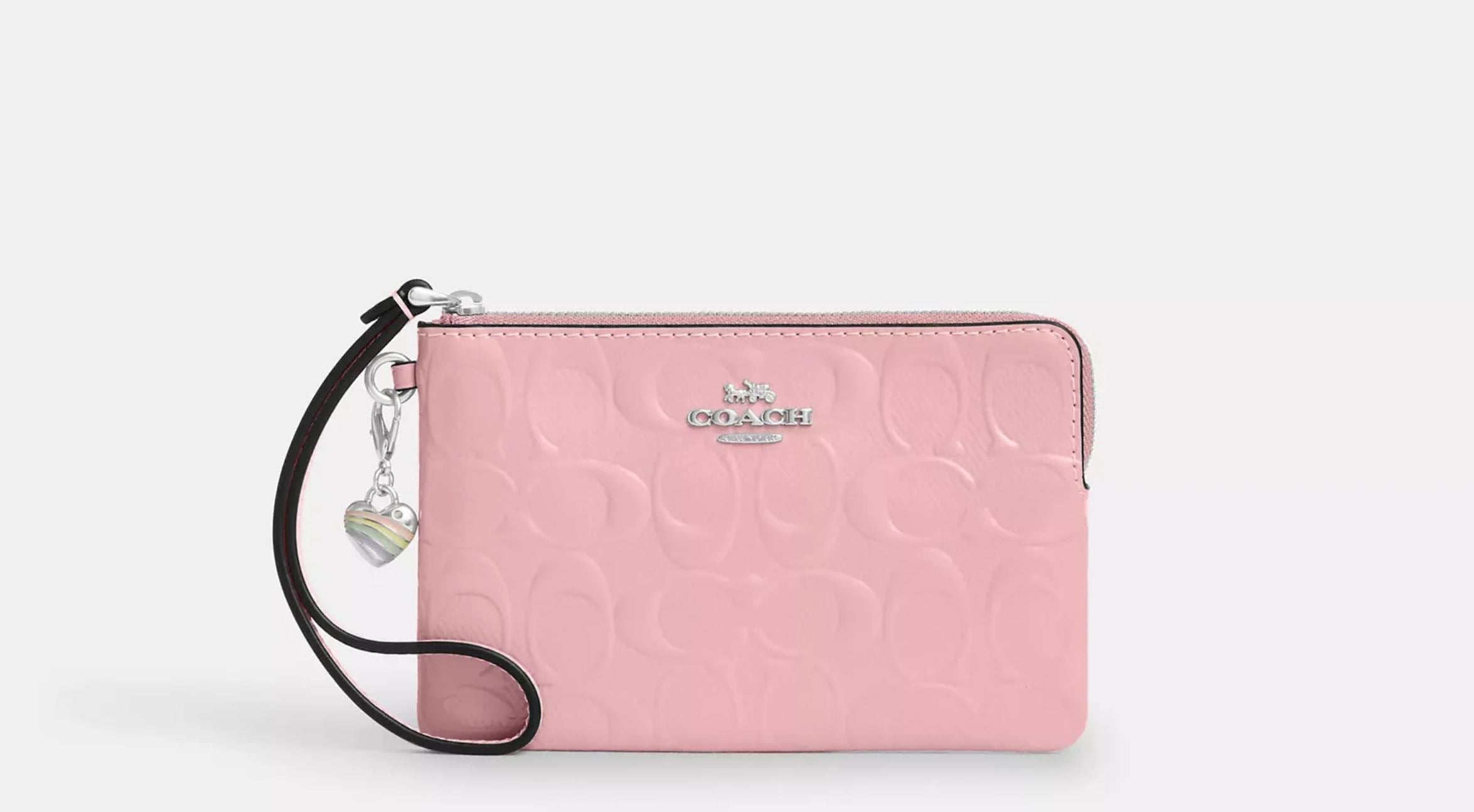 Corner Zip Wristlet pink