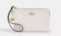 Corner Zip Wristlet In Signature Leather With Heart Charm