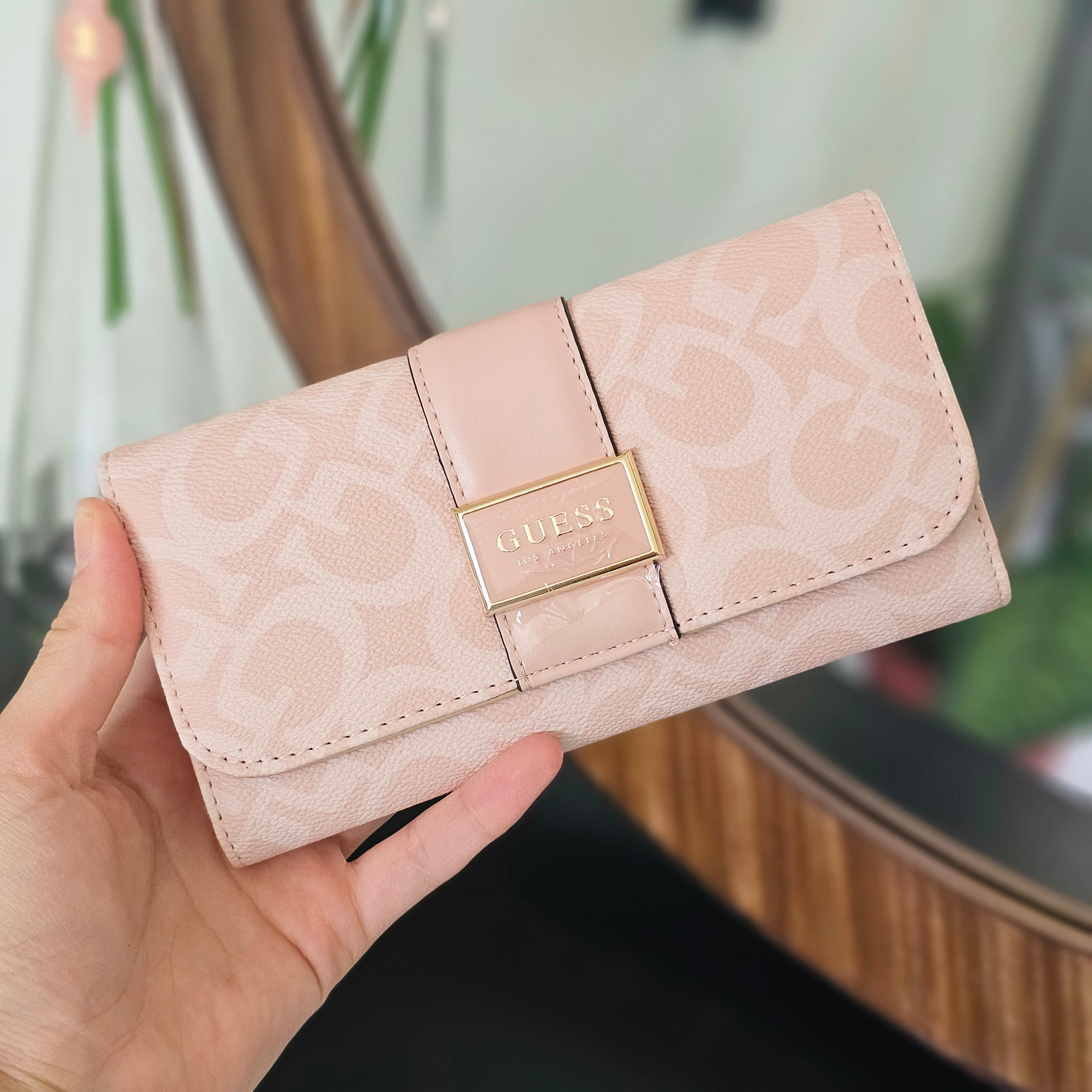 Cartera guess rosa piel