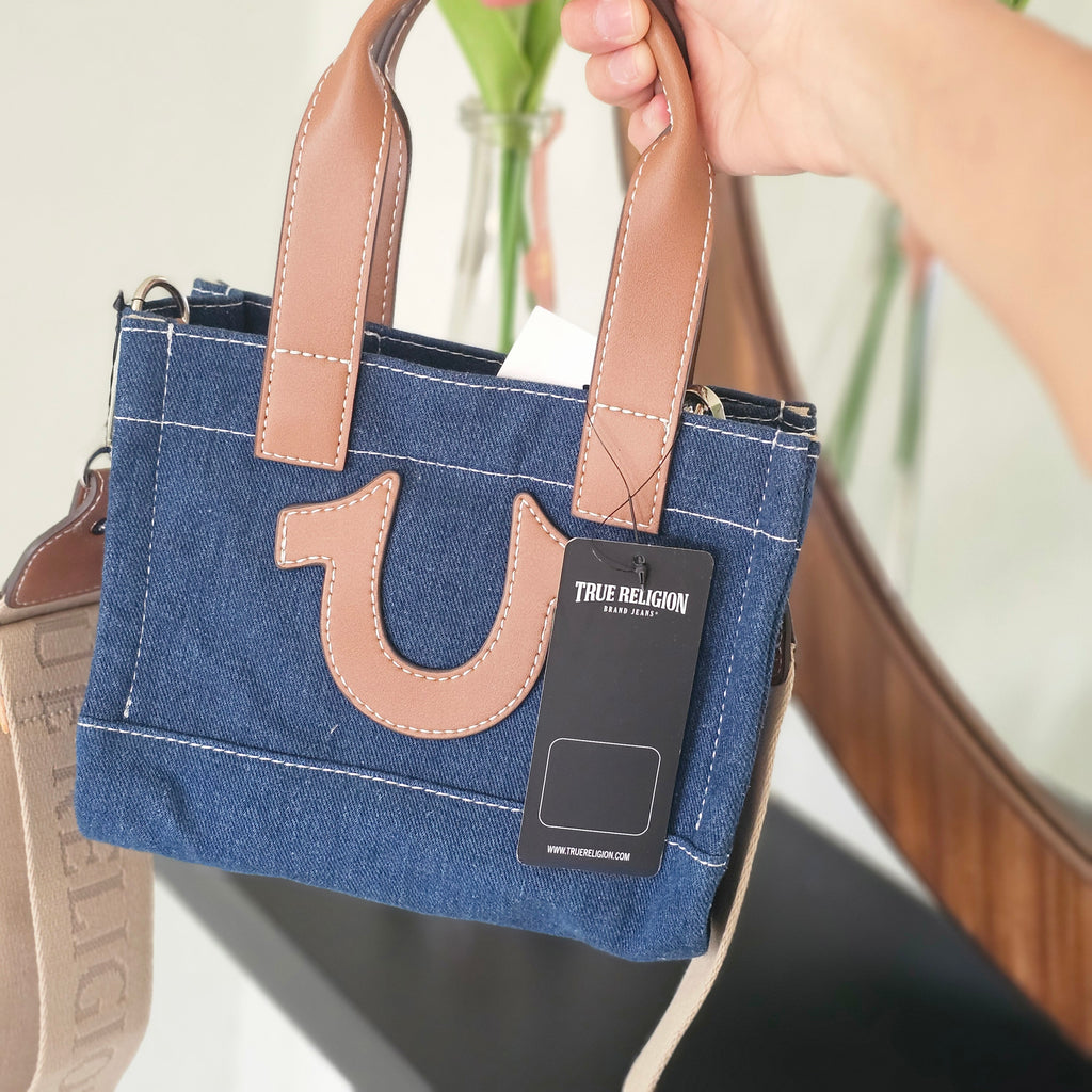 Mezclilla true religion tote bag s
