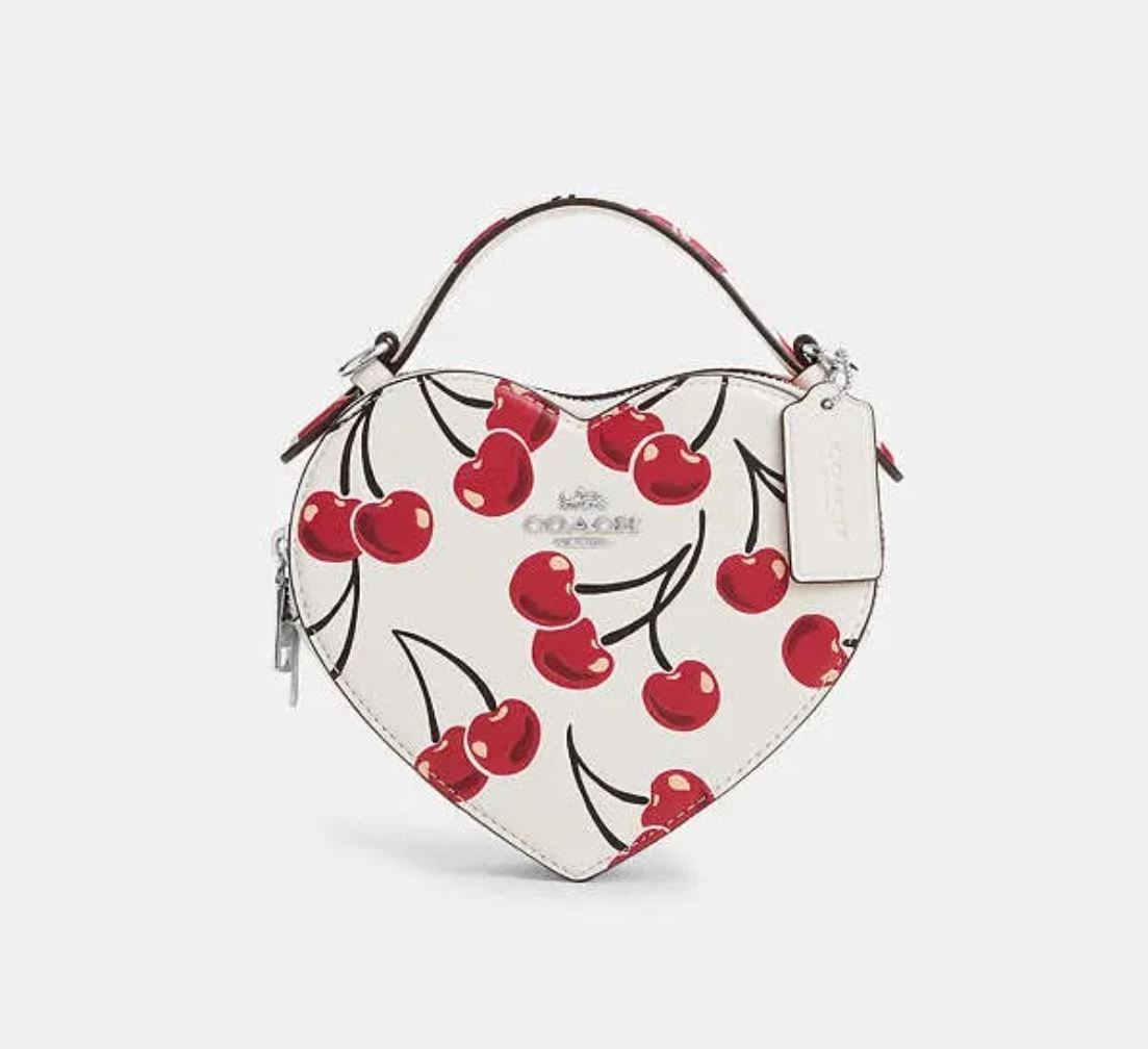 Crossbody coach heart cherry