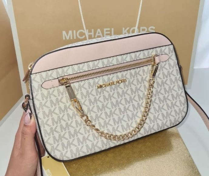 Jet Set Large rosa monogram cadena