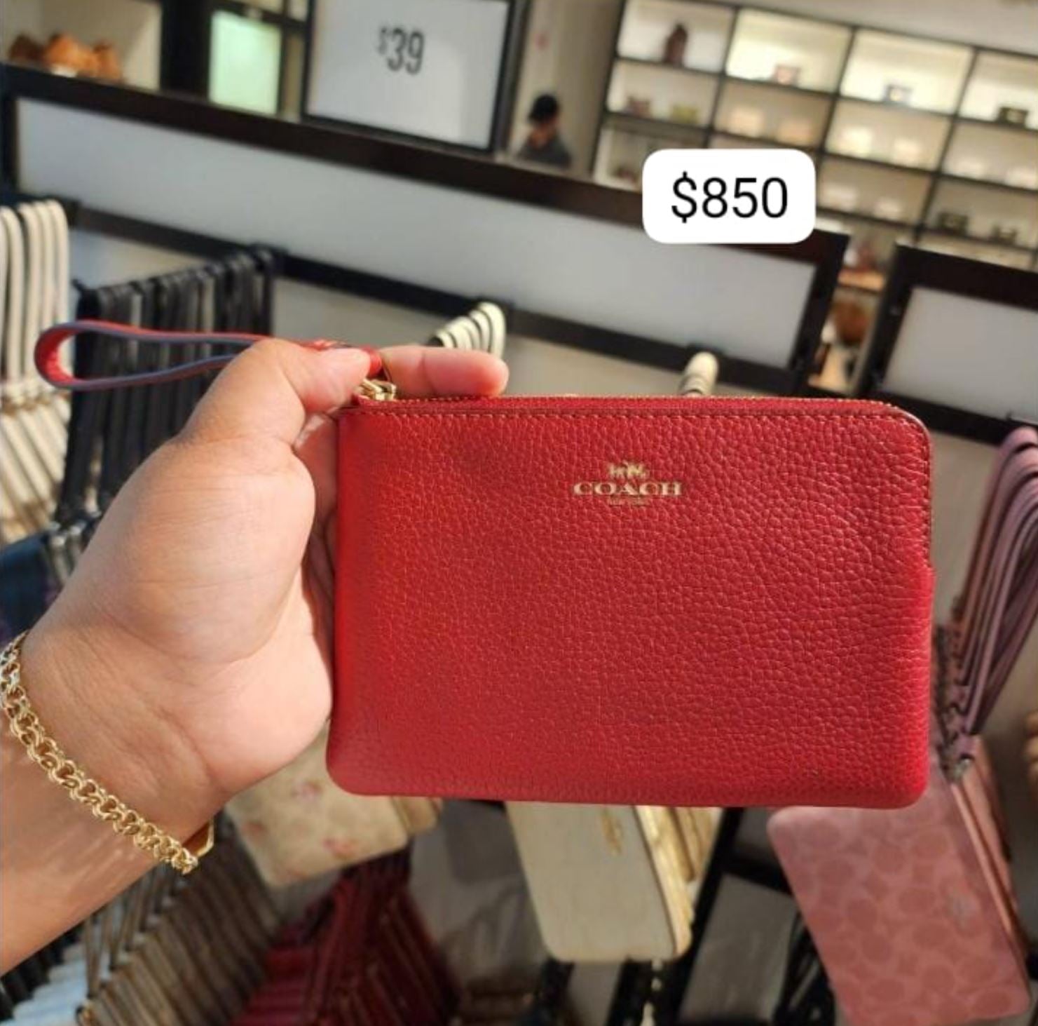 wristlet coach roja