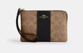 Corner Zip Wristlet Gold/Tan/Black