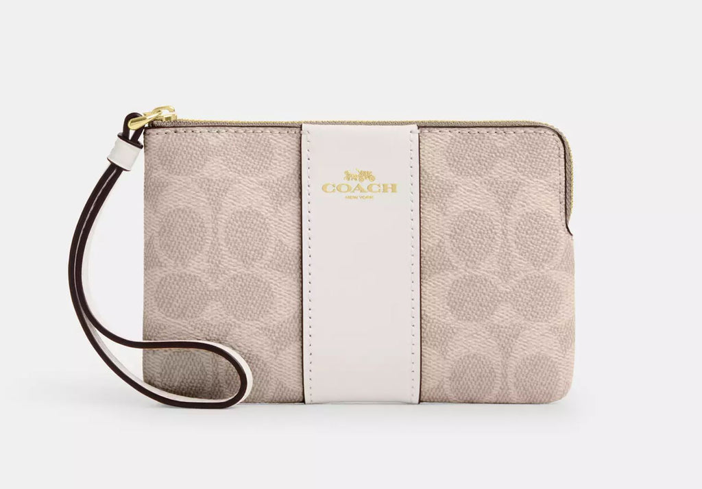 Corner Zip Wristlet  Gold/Sand/Chalk