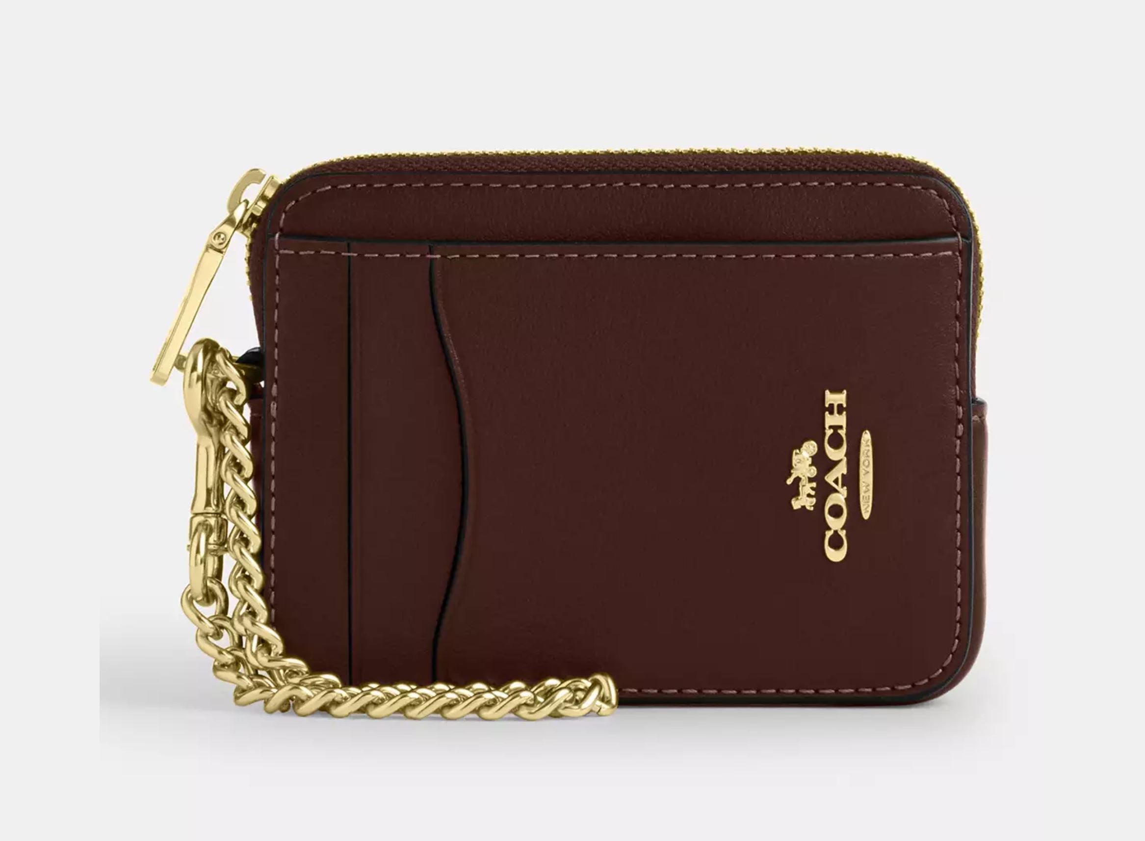 Coach zip card case  mapple