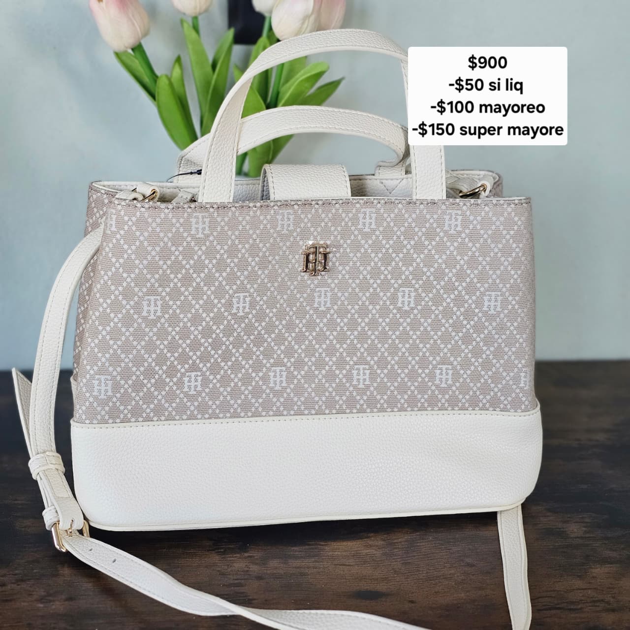 Tommy tote M beige