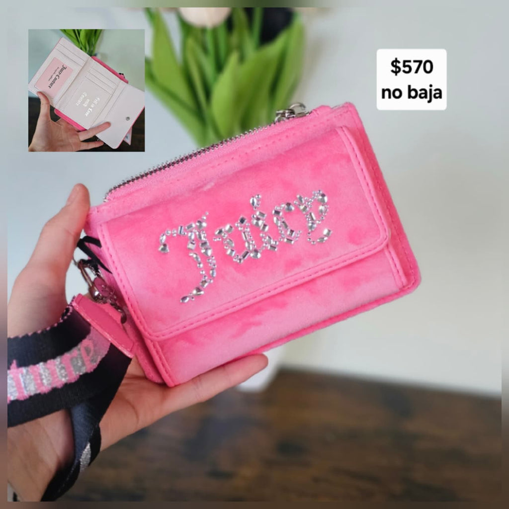 cartera juicy rosa muñequera