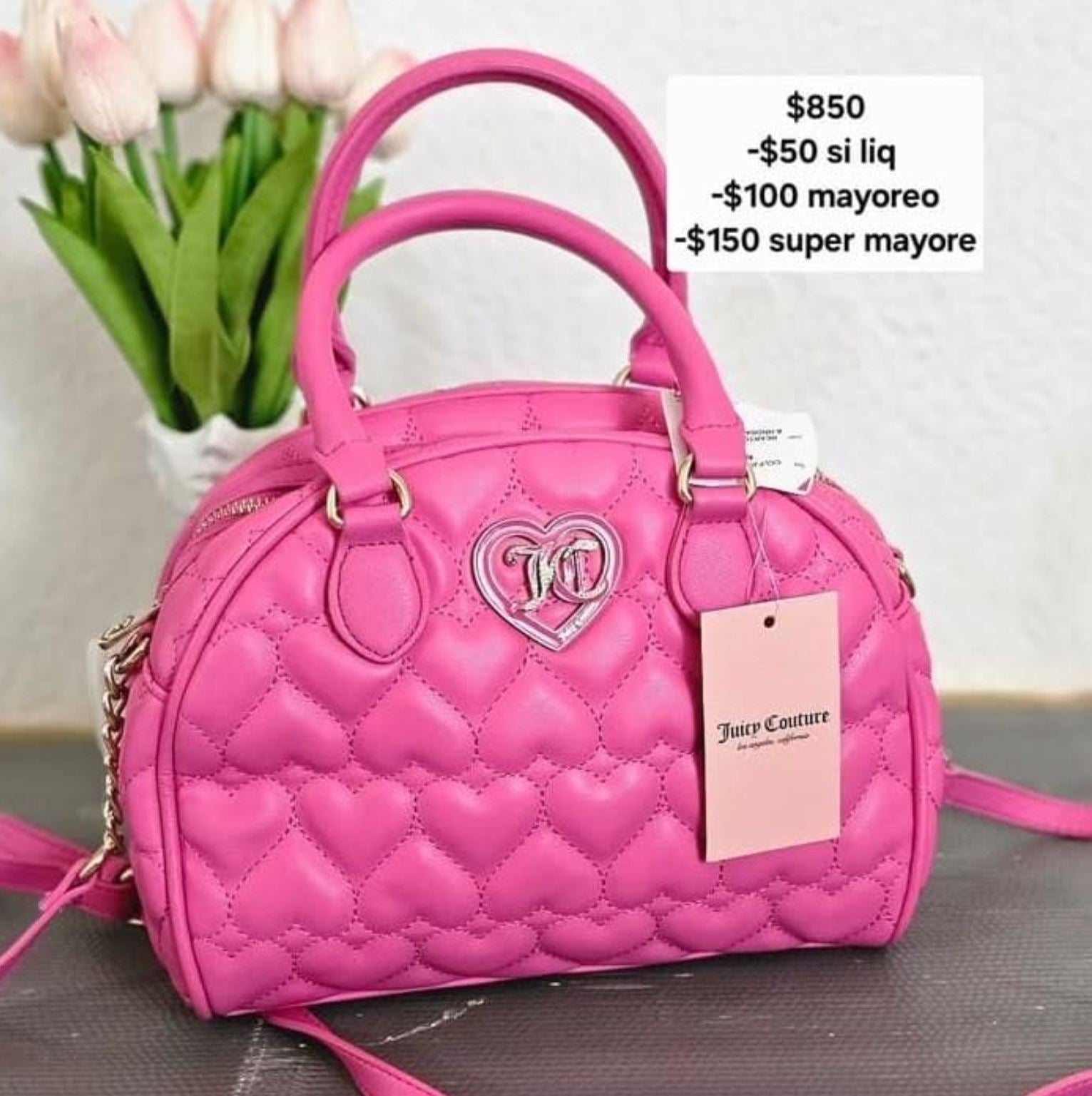 juicy crossbody rosa corazon