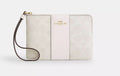 Corner Zip Wristlet Gold/White/Chalk