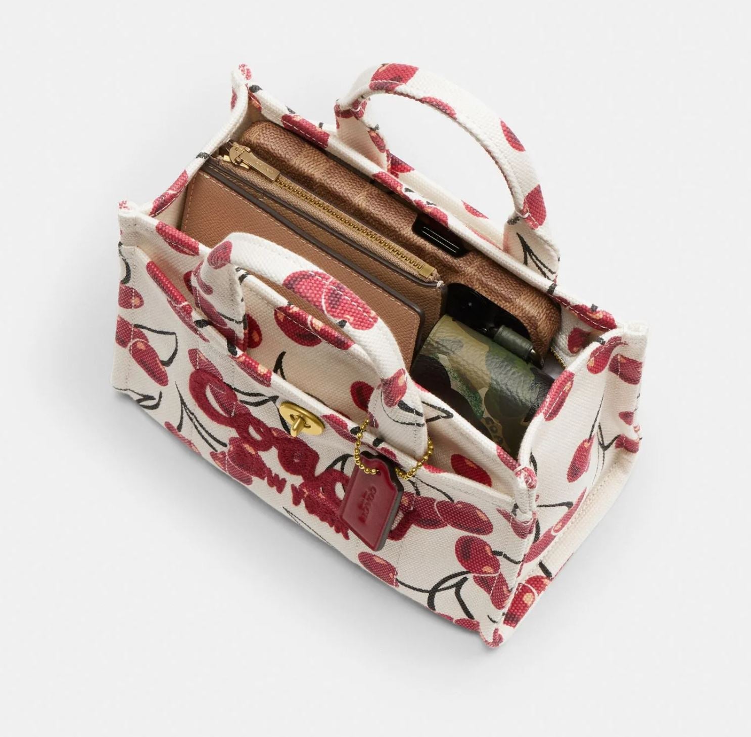 Cargo Tote Bag 20 With Cherry Print