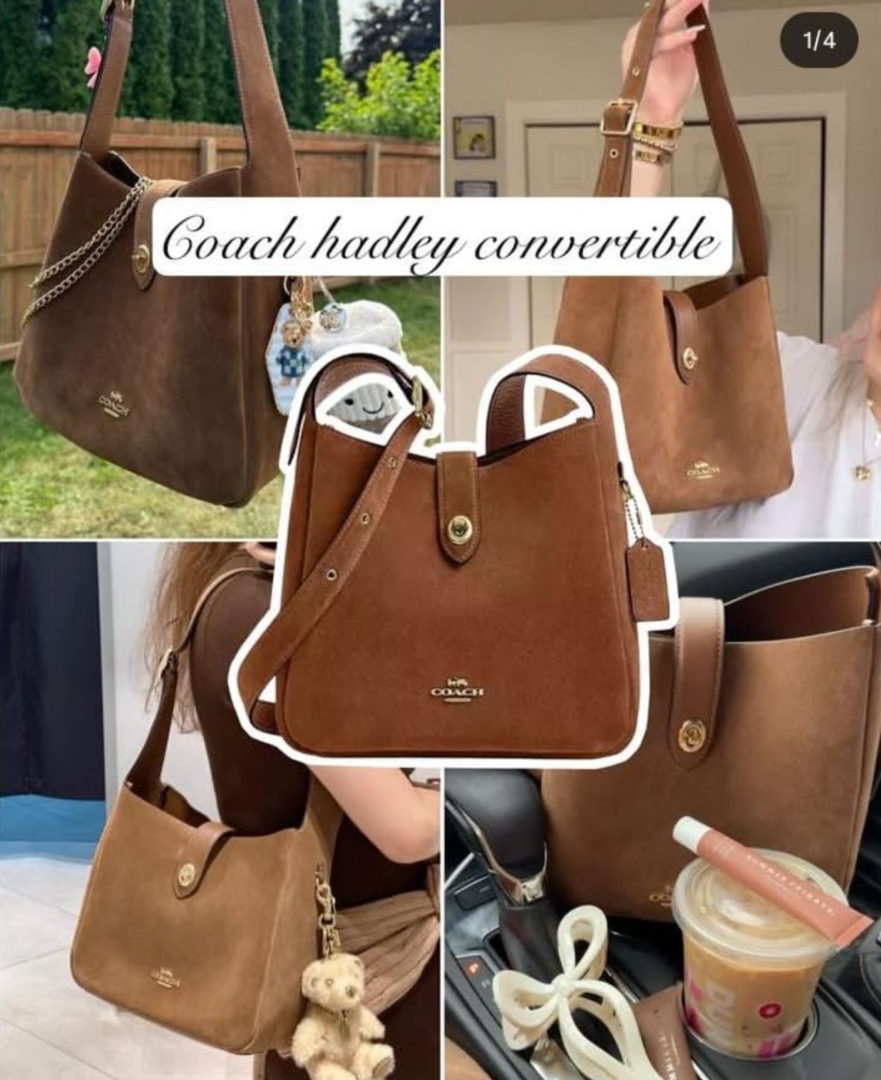 Coach Bolsa Hadley Crossbody Seude