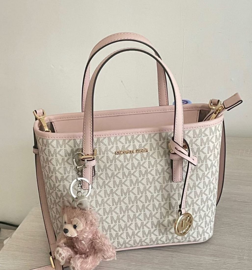 Bolso tote Jet Set Travel rosa monogram