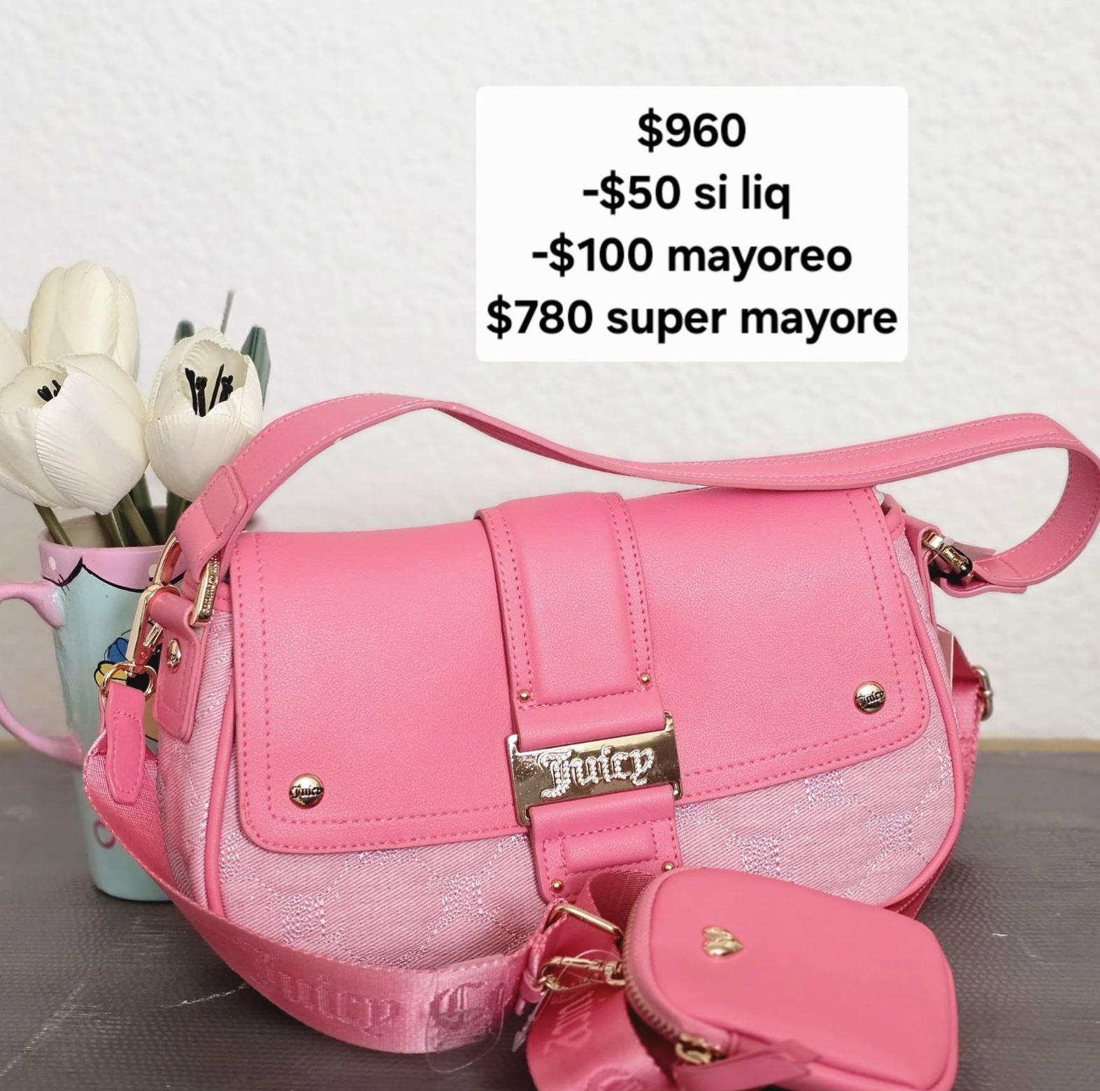 juicy rosa shoulder+ crossbody