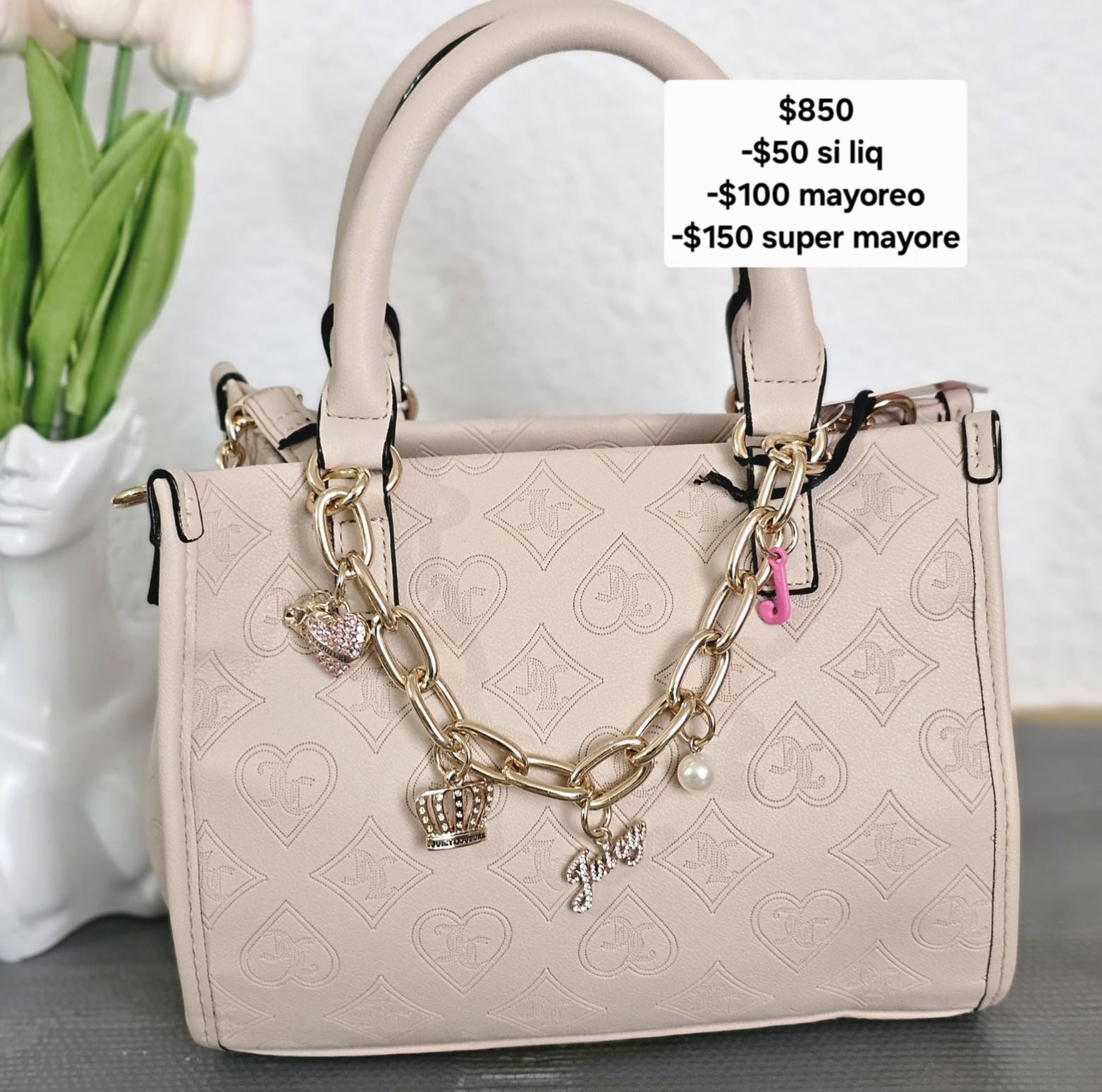 juicy tote beige