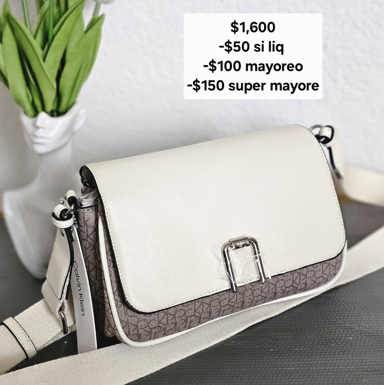 Crossbody shoulder  beige gris