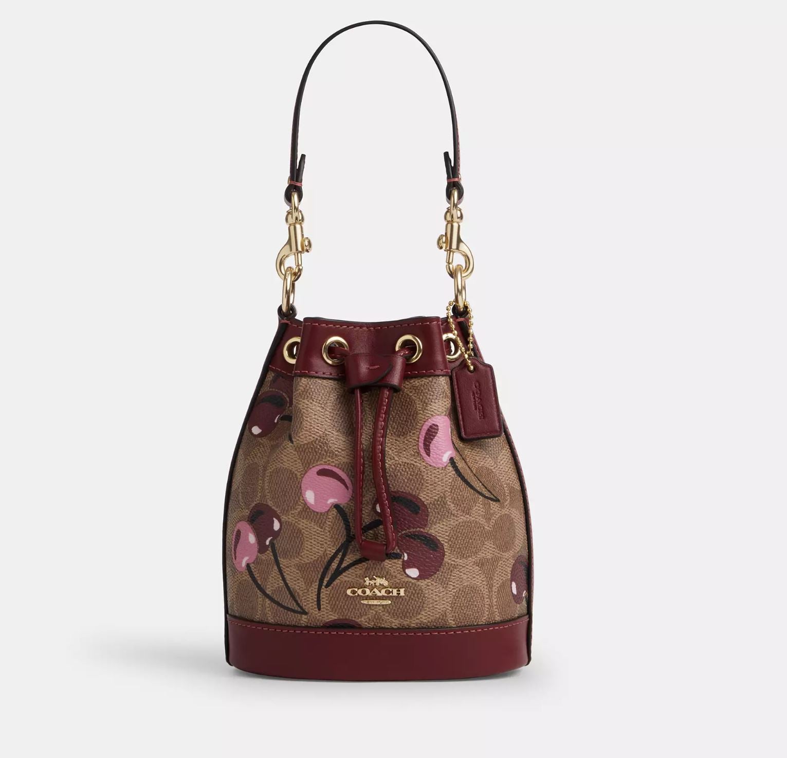 Mini bucket lona cherry