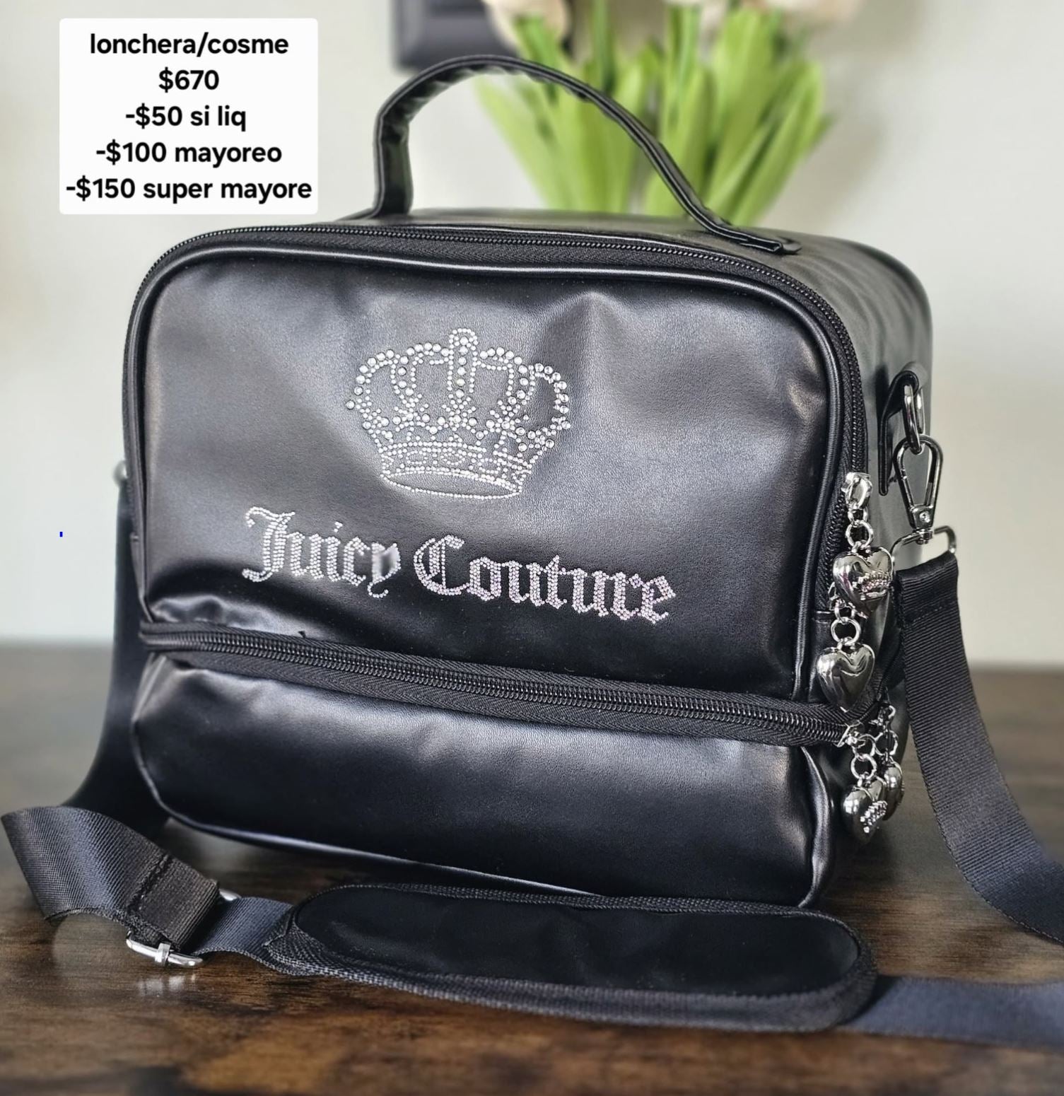 juicy lonchera negra lisa