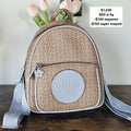 Mochila cafe con azul