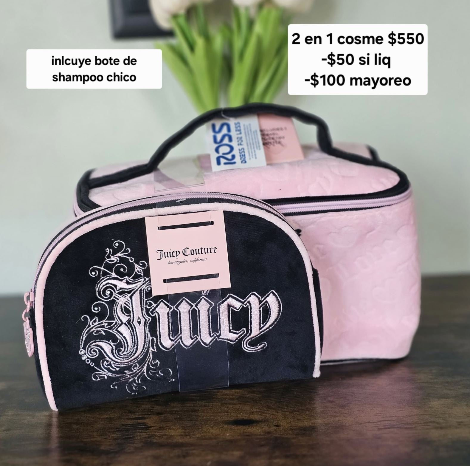 juicy cosmetiquera rosa 2 n 1