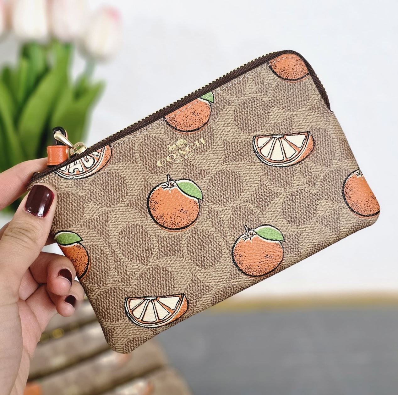 Corner Zip Wristlet naranja