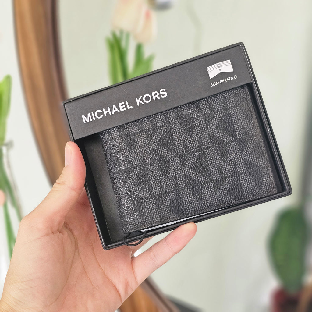 Cartera mk hombre negra