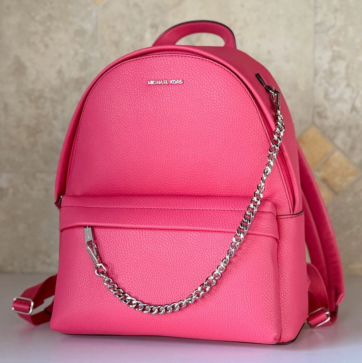 Mochila Michael Kors Slater cadena mediana hibisco