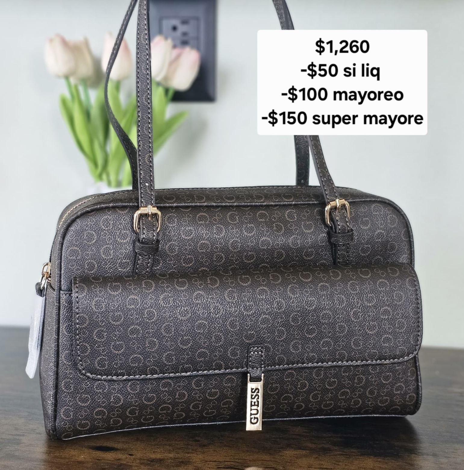 guess shoulder cafe oscuro
